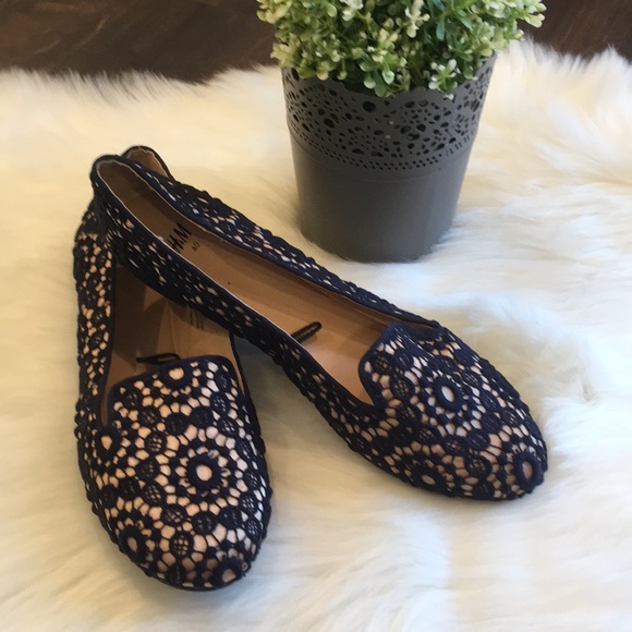 H&M Shoes - H&M Navy blue Lace Flats